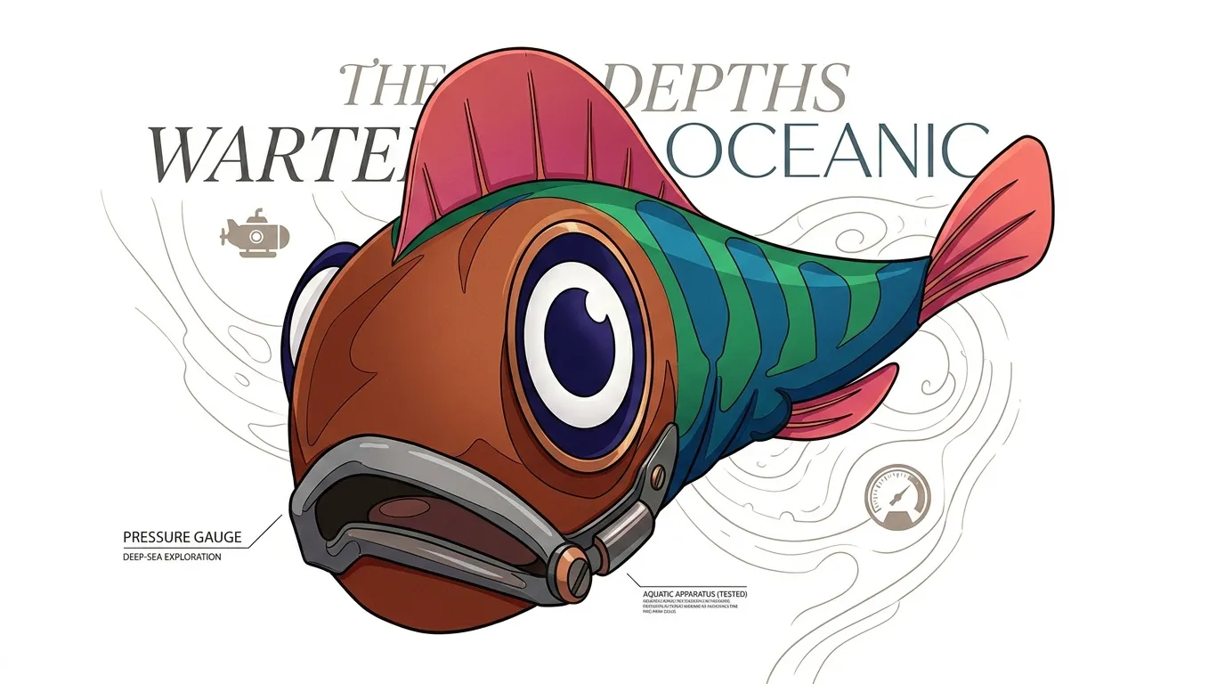 Créature marine fantastique avec équipement de plongée technologique