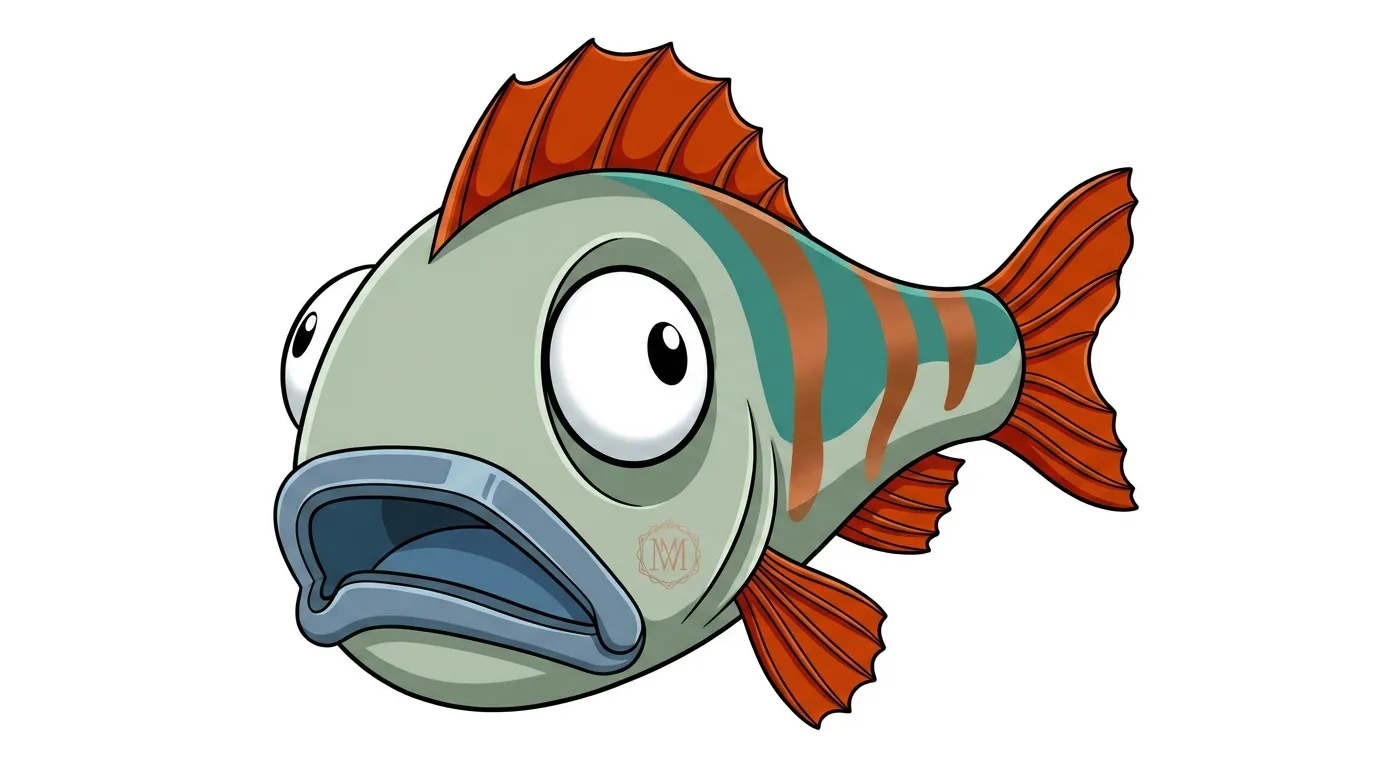 Illustration d'un poisson stylis&eacute; aux couleurs vertes et orange
