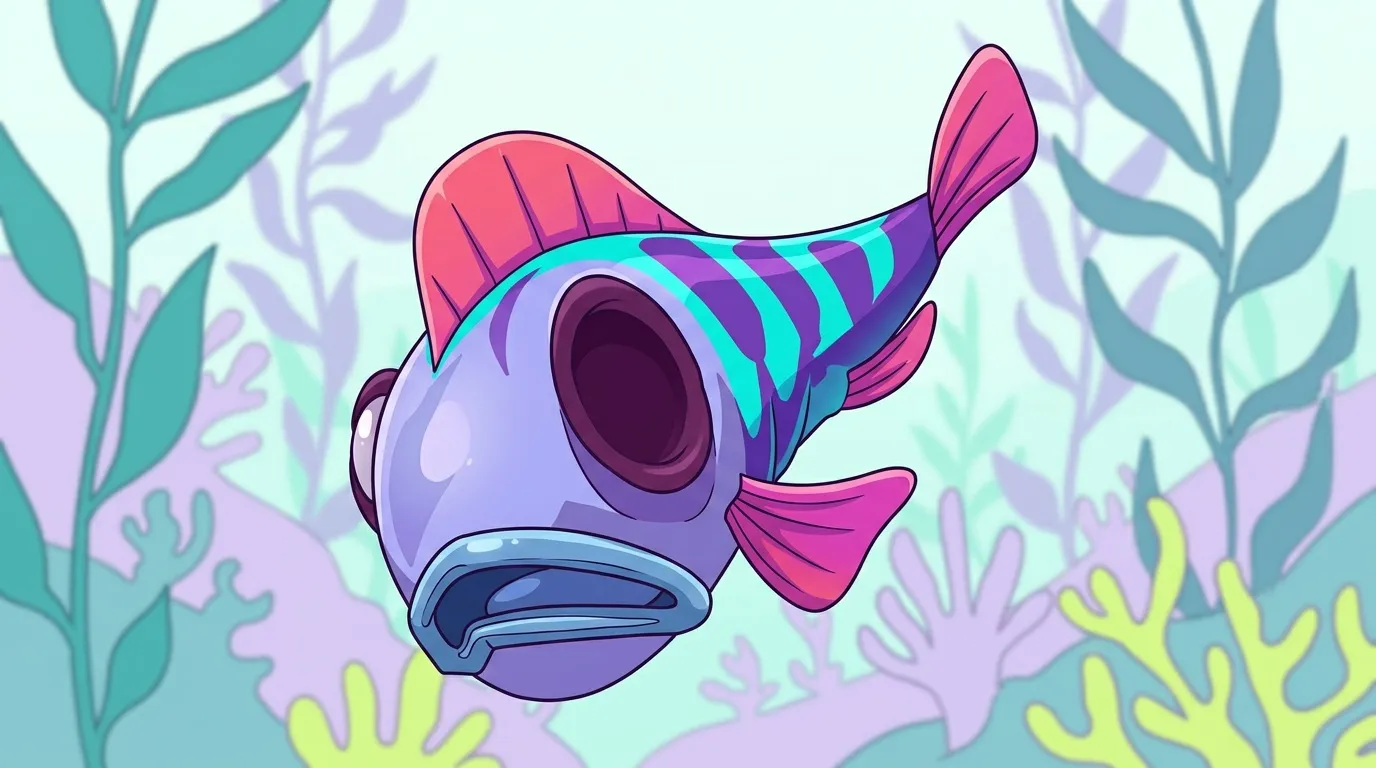 Poisson color&eacute; violet rose dans environnement marin