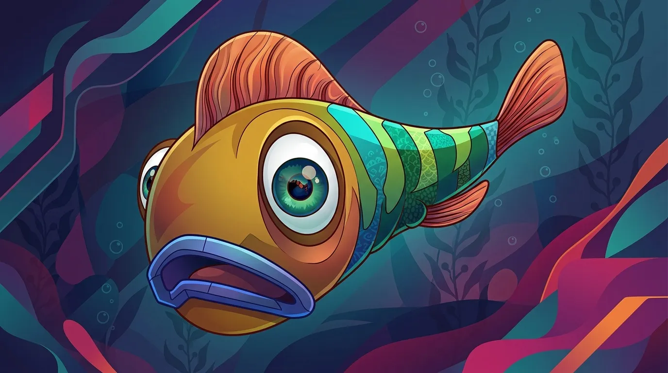 Illustration d'un poisson fantastique aux couleurs vives