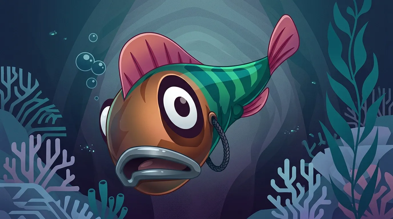 Poisson coloré avec chapeau vert dans un environnement sous-marin