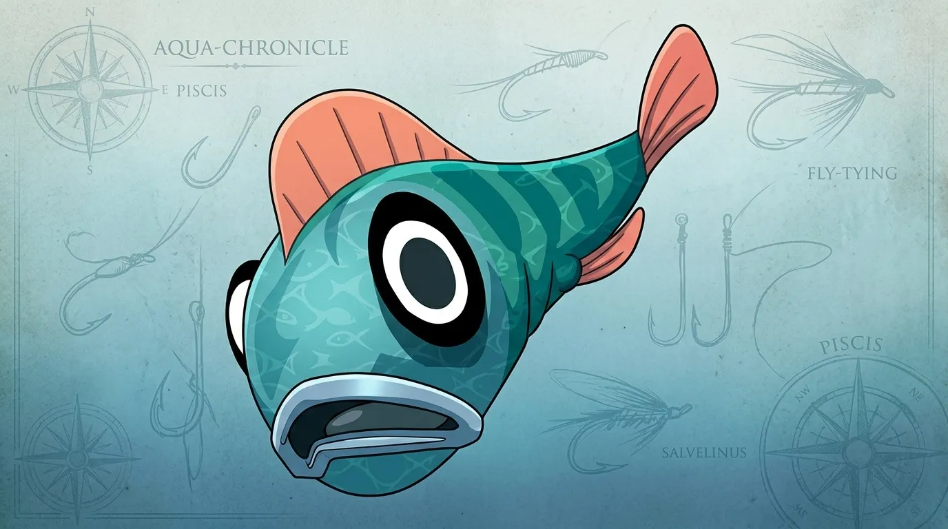 Illustration stylisée d'un poisson turquoise aux nageoires roses.