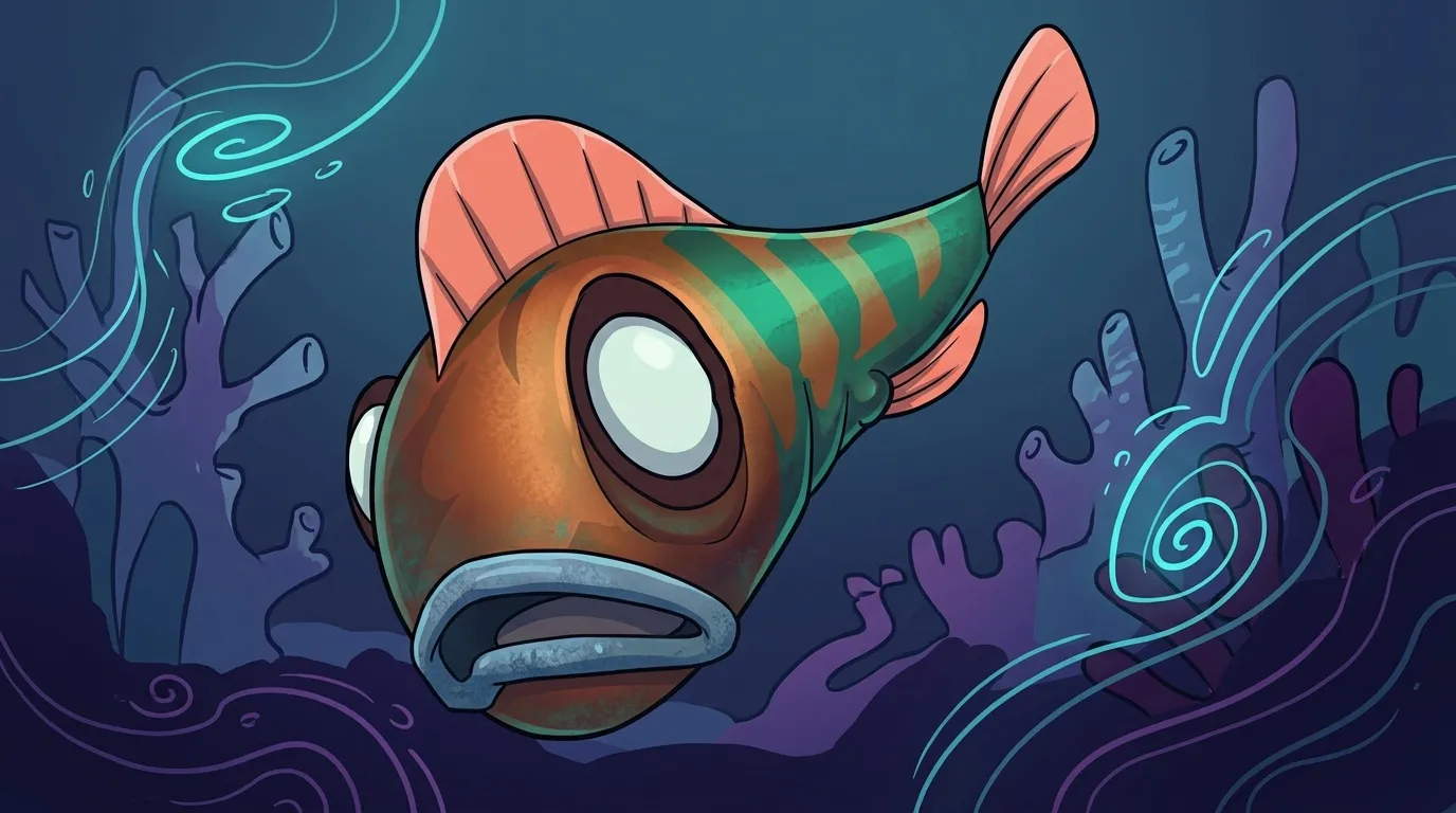Poisson color&eacute; avec grand &oelig;il dans environnement sous-marin
