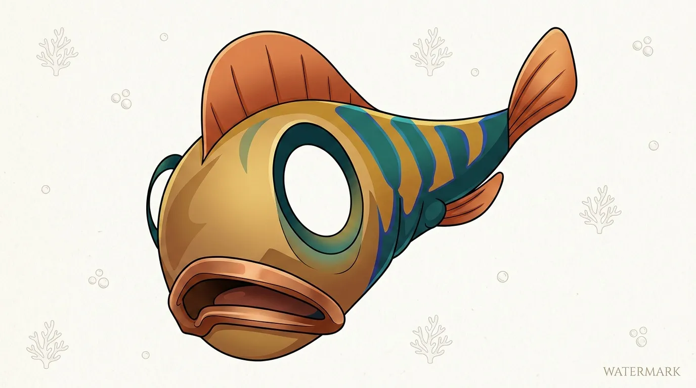 Illustration d'un poisson coloré avec grandes nageoires rouges