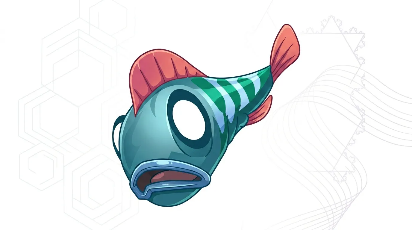Illustration d'un poisson color&eacute; avec nageoires rouges