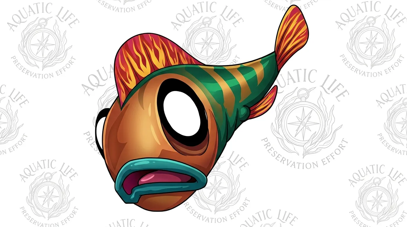 Illustration d'un poisson tropical aux couleurs vives et expressives