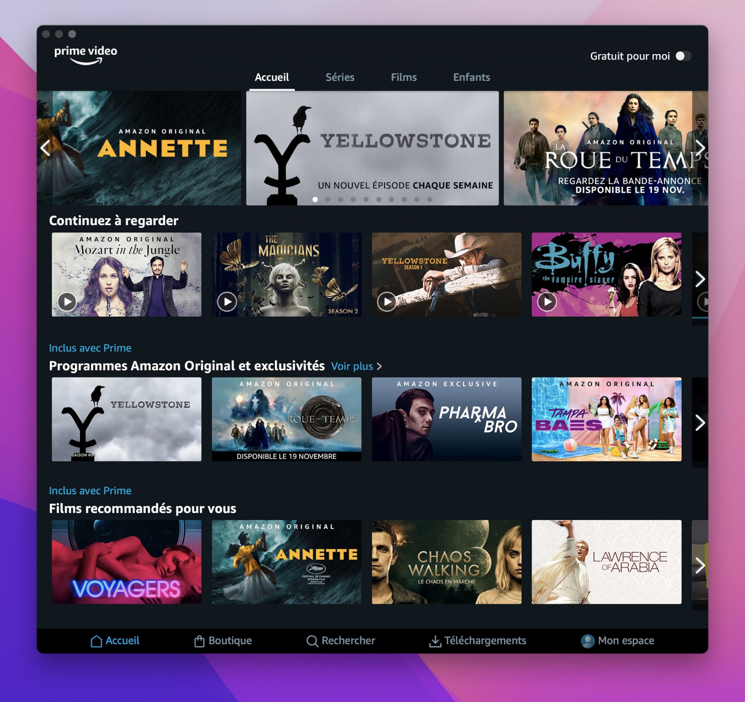Amazon Prime Video propose une appli Mac