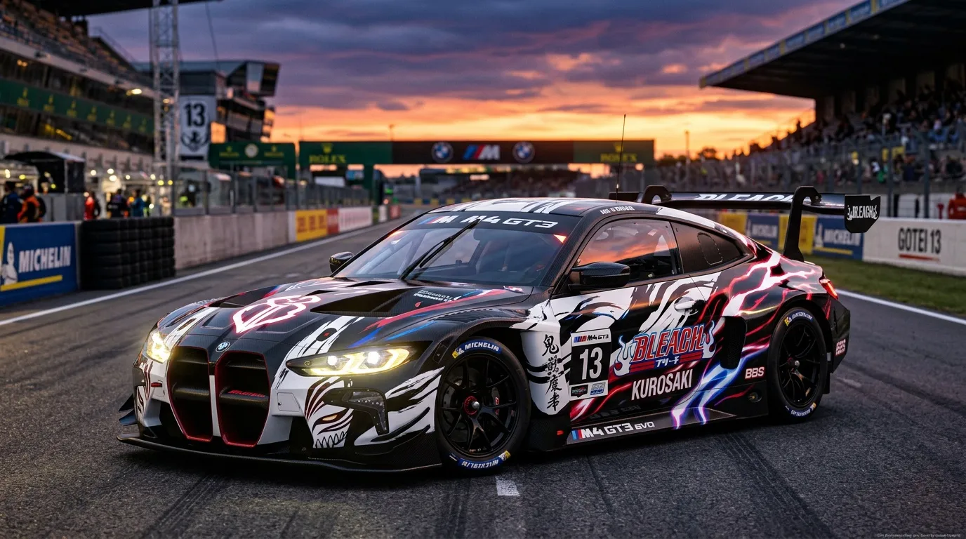 Cette BMW M4 GT3 inspirée de Bleach quitte Fortnite pour les vraies courses (incroyable)