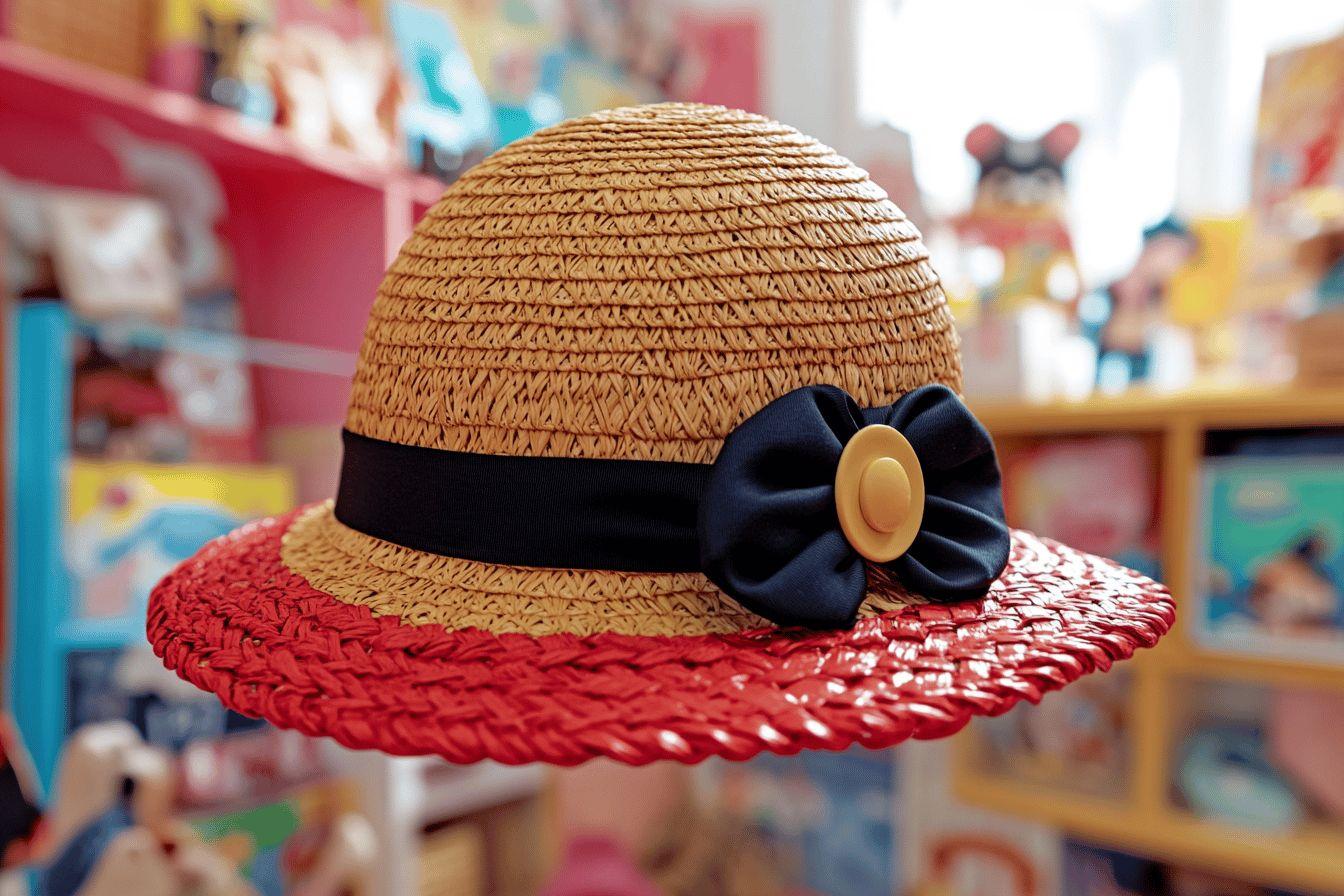 Chapeau de paille de Luffy pour enfant - accessoire manga One Piece taille adaptée