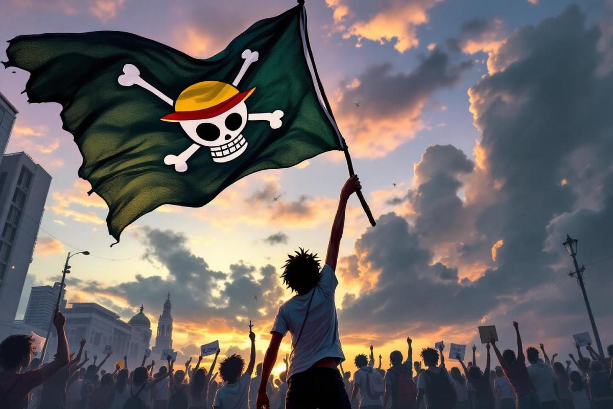 Le drapeau de One Piece aux manifestations du Mexique : symbole de la génération Z