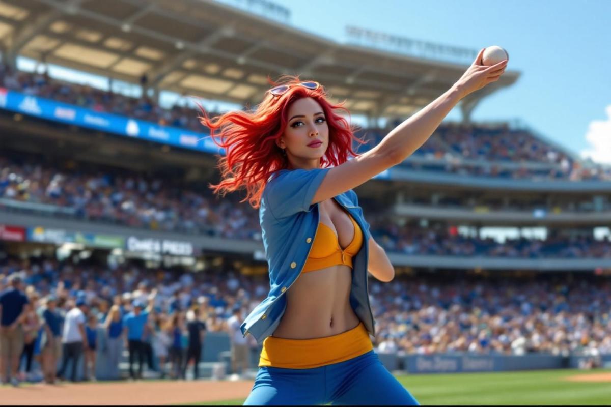 Emily Rudd de One Piece lance la première balle pour les LA Dodgers : la vidéo fait sensation