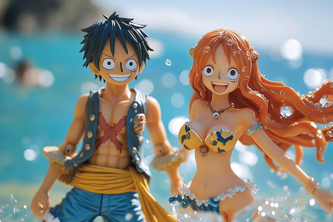 Figurine Luffy et Nami : collection One Piece WCF Log Stories