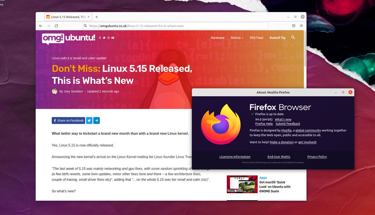 Firefox 94, mieux optimisé et mieux sécurisé