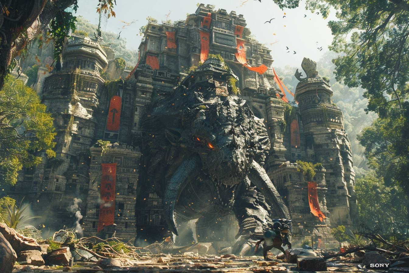Forteresse fantastique entourée de végétation luxuriante