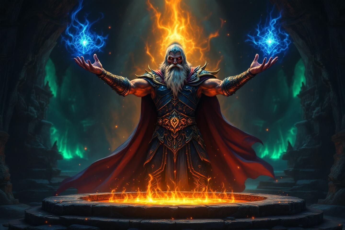 Puissant sorcier aux pouvoirs de feu et de foudre