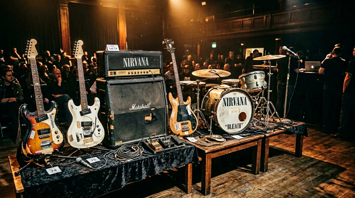 Incroyable : le vrai matériel de scène de Nirvana est en vente (et c'est historique)