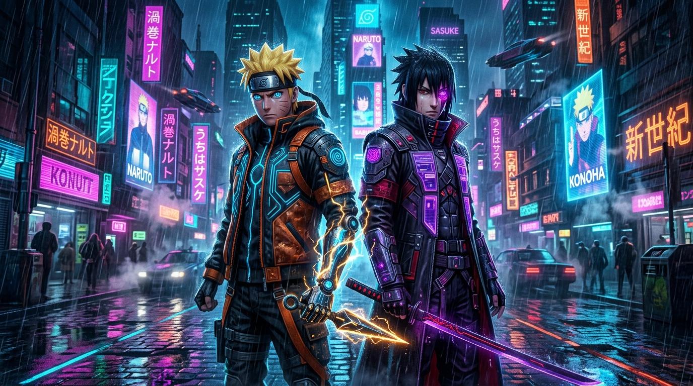 Ces redesigns cyberpunk de Naruto et Sasuke font honte à Boruto (et c'est officiel)
