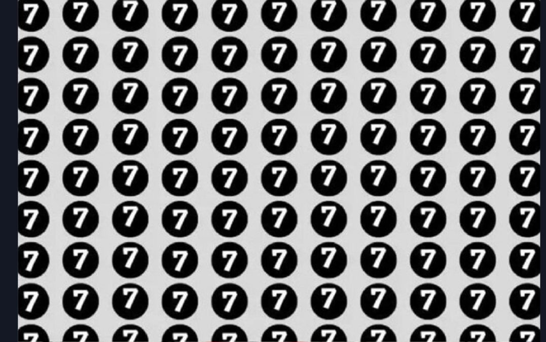 Test de QI : si vous parvenez à trouver le 9 parmis les 150 « 7 » chiffres, vous avez au moins 100 de QI!
