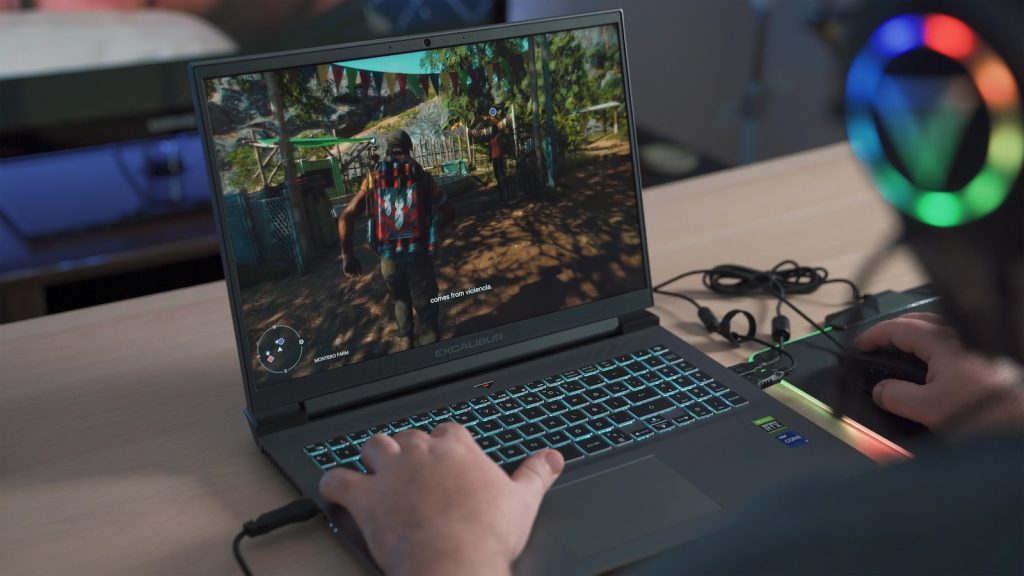 une personne jouant à un jeu vidéo sur un ordinateur portable