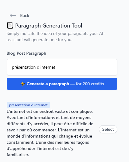 génération de paragraphes
