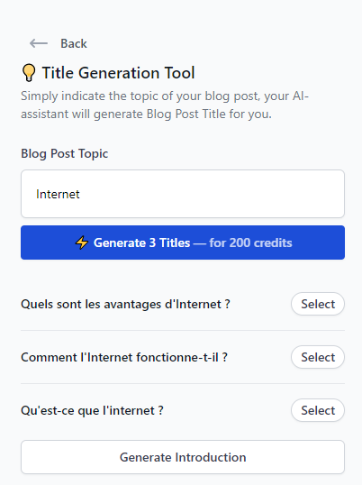 génération de titres