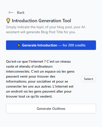 génération introduction