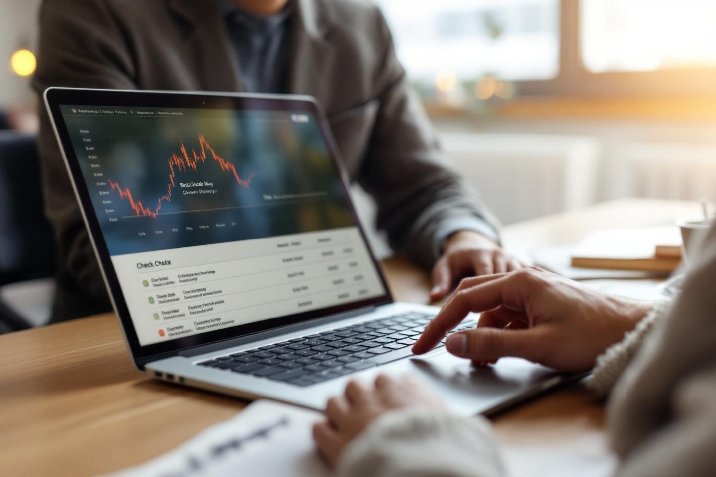 &Eacute;cran d'ordinateur montrant un graphique de donn&eacute;es financi&egrave;res