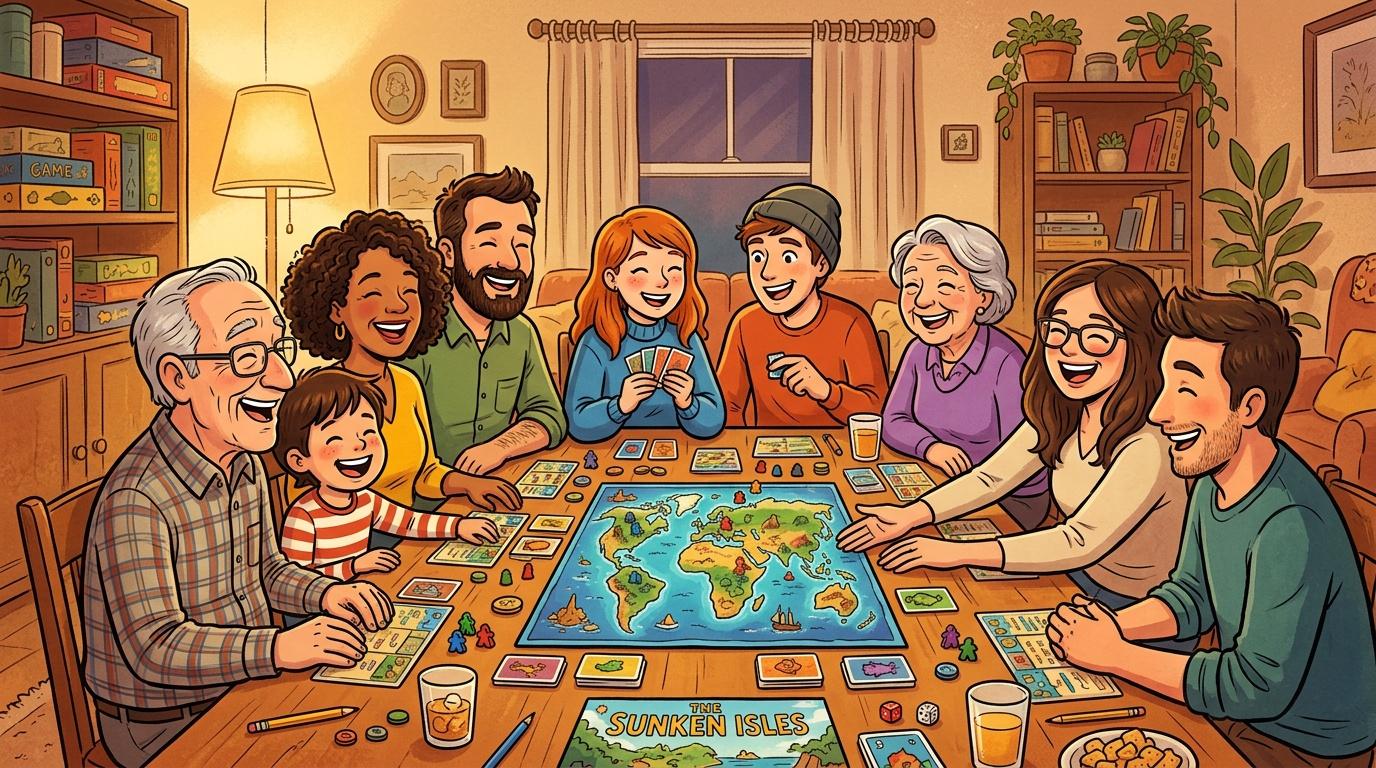 Famille multig&eacute;n&eacute;rationnelle heureuse jouant ensemble &agrave; un jeu de plateau