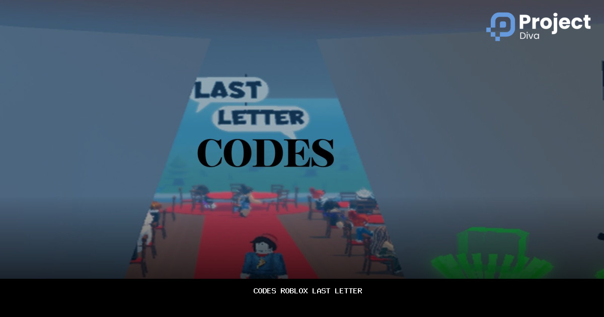 Emplacement du spawn dans Last Letter avec la bannière "Last Letter" affichée et "CODES" écrit en dessous